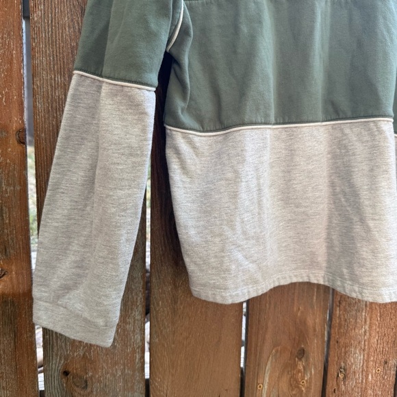 MIXED THREADS Women’s Gray Green 1/4 Zip Pullover Sweatshirt Size Medium - Picture 4 of 10